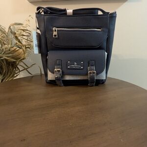 London Fog Black and Gray Shoulder Bag